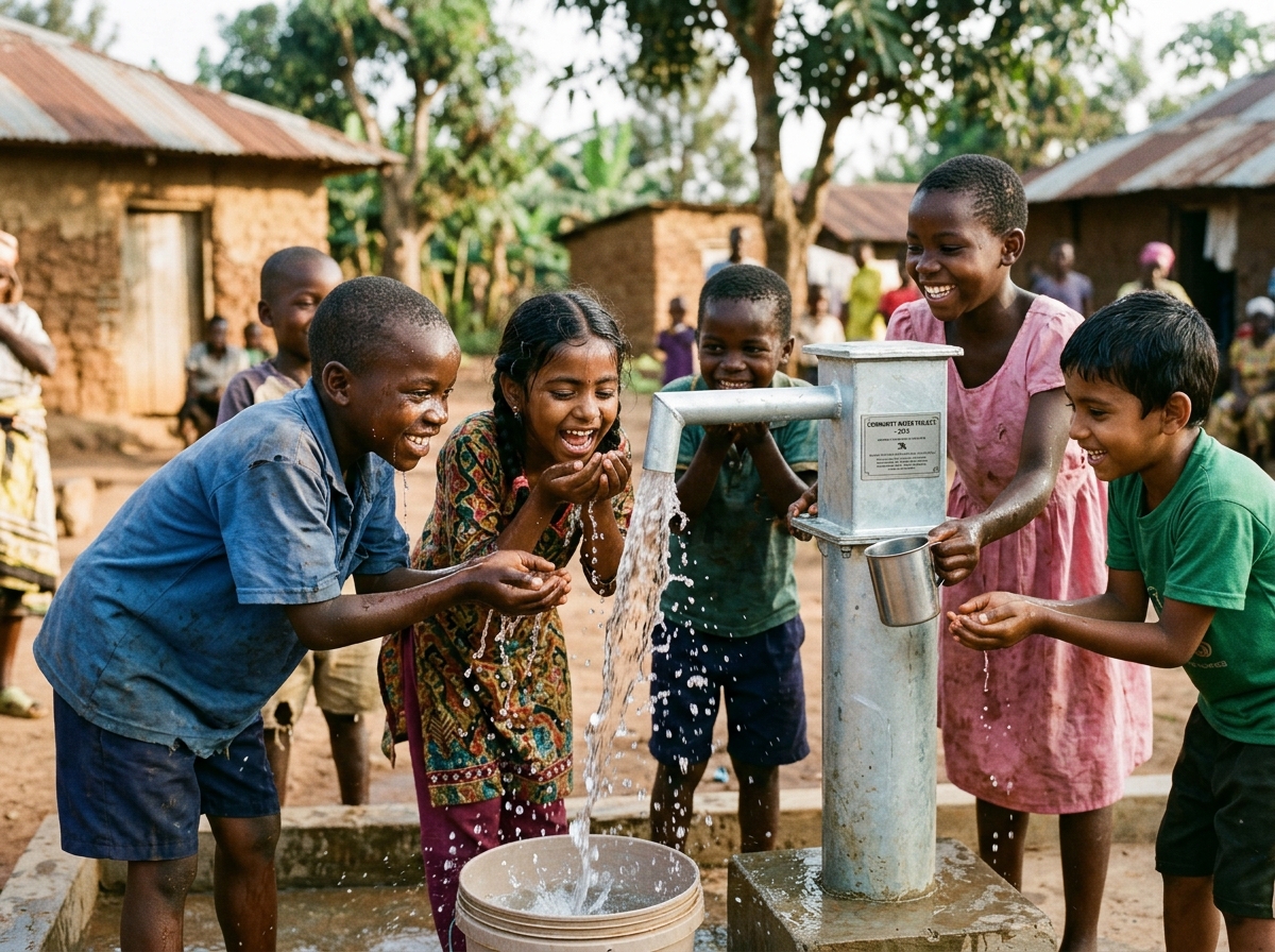 Clean water well for village
